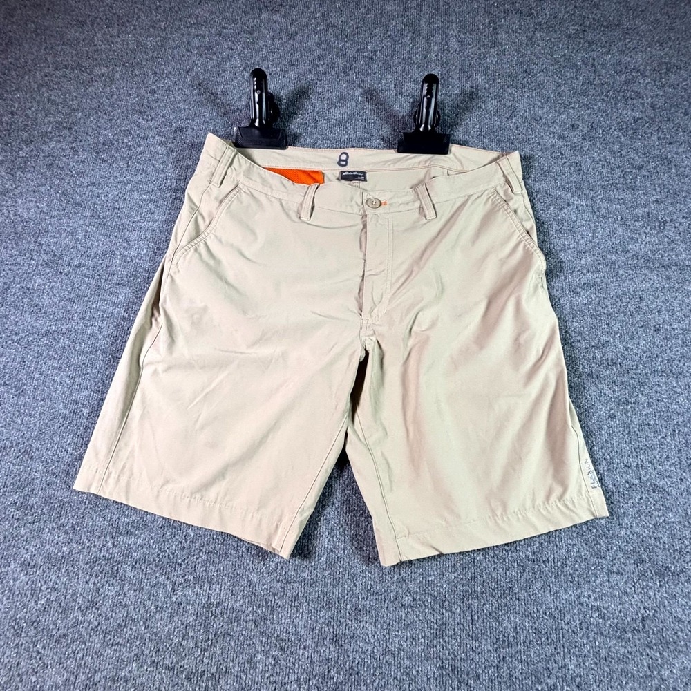 Eddie Bauer Flexion Amphib Golf Short Men 38 Beige Polyester Performance Stretch